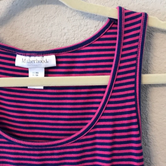 Purple and blue striped maternity dress - Picture 2 of 2